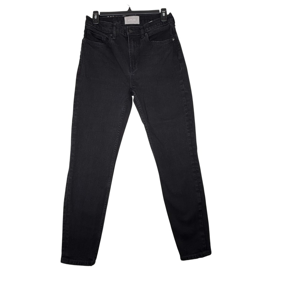 Everlane‎ Women's 28R High Rise Skinny Jeans Black Stretch Denim Pants